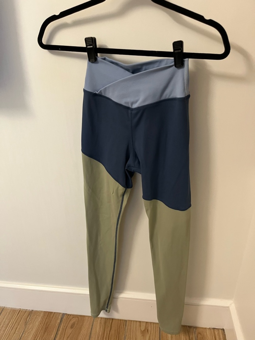 WeWoreWhat Colorblock Leggings - Light Blue, Navy & Olive